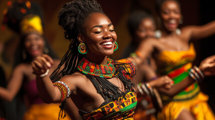 Danseuses africaines réunies dans une ambiance festive